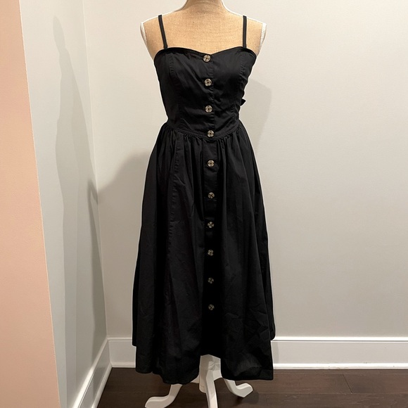 Free People Dresses & Skirts - Free People M Tie Back Black Dress Removable Strap